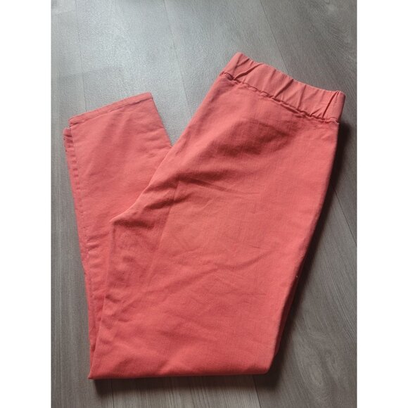 Soft Surroundings Coral Capri Pants Metro Leggings Button Hem Womens Size L - Picture 2 of 6